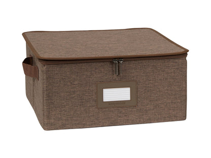 Covermates Dish Storage Box Set, 8"W x 8"D x 7"H, Red Heather