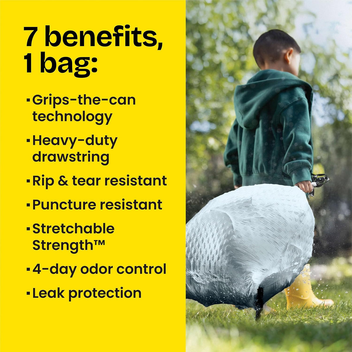 Glad ForceFlex Tall Kitchen Trash Bags, 13 Gallon, Gain Lavender, 40 Count (Package May Vary)