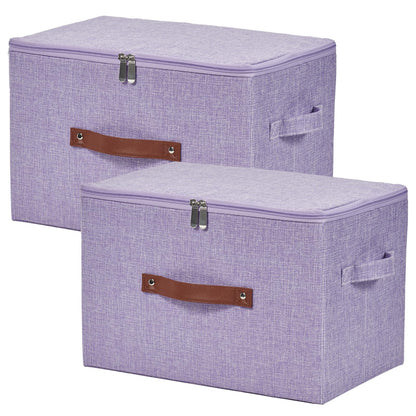 Storage Bins with Zipper Lids Decorative Lidded Baskets Boxes