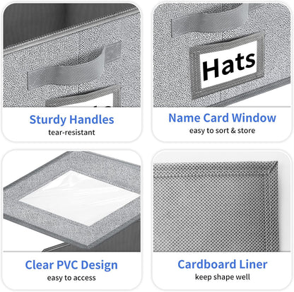 Stackable Hat Storage for Baseball Caps - Hat Organizer with Clear Window
