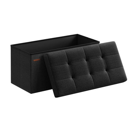 SONGMICS 30 Inches Folding Storage Ottoman Bench, Load 660 lb