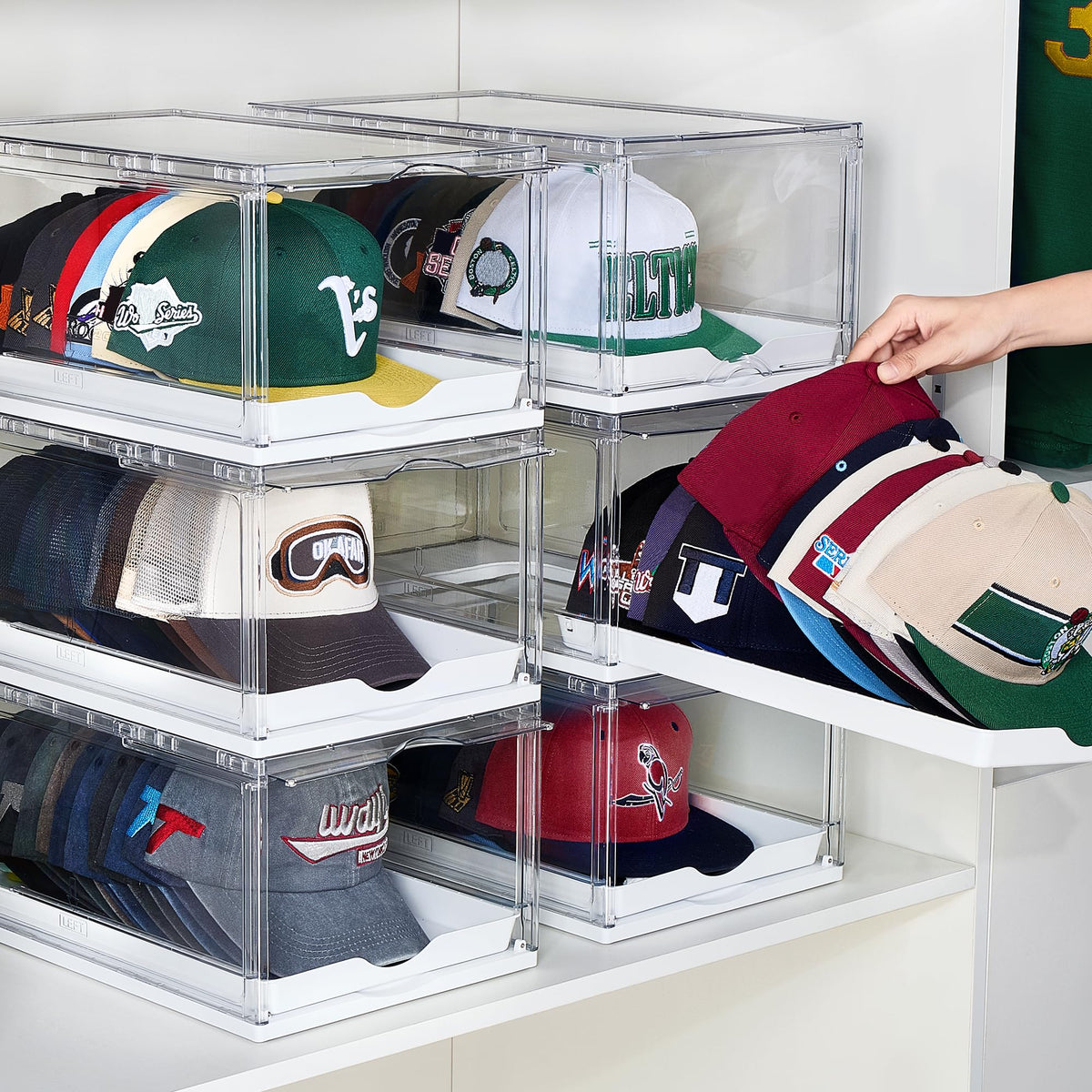 Vtopmart 2 Pack Stackable Baseball Caps Organizer, Each Holds 12 Hats