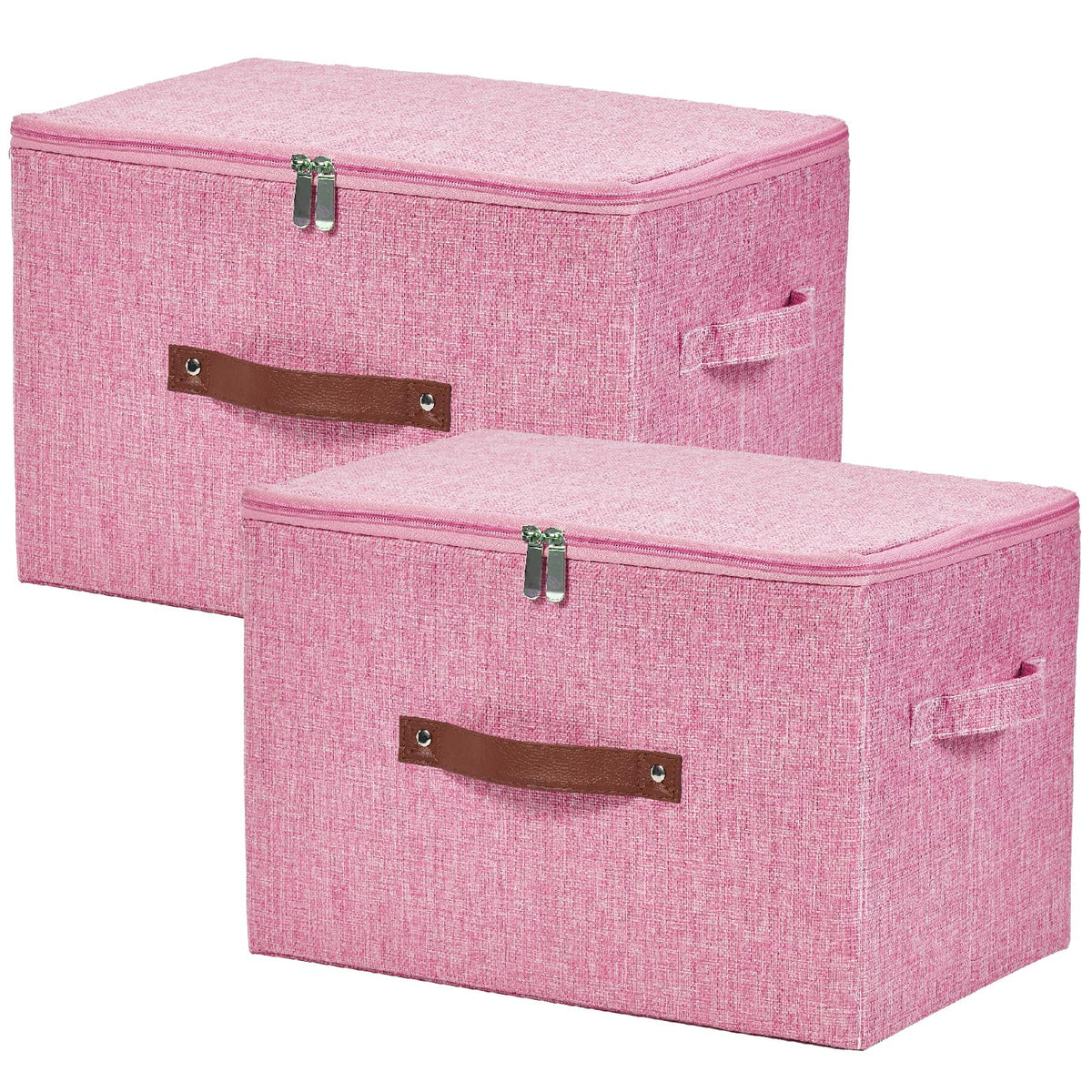 Storage Bins with Zipper Lids Decorative Lidded Baskets Boxes
