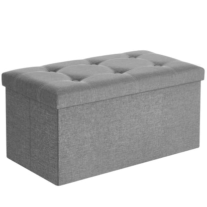 SONGMICS 30 Inches Folding Storage Ottoman Bench, Load 660 lb