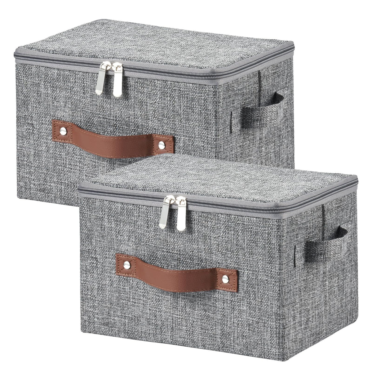Storage Bins with Zipper Lids Decorative Lidded Baskets Boxes