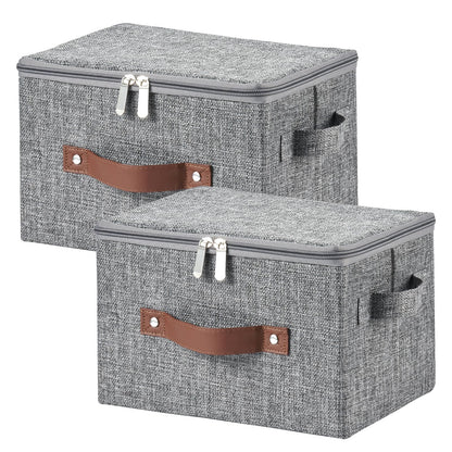 Storage Bins with Zipper Lids Decorative Lidded Baskets Boxes