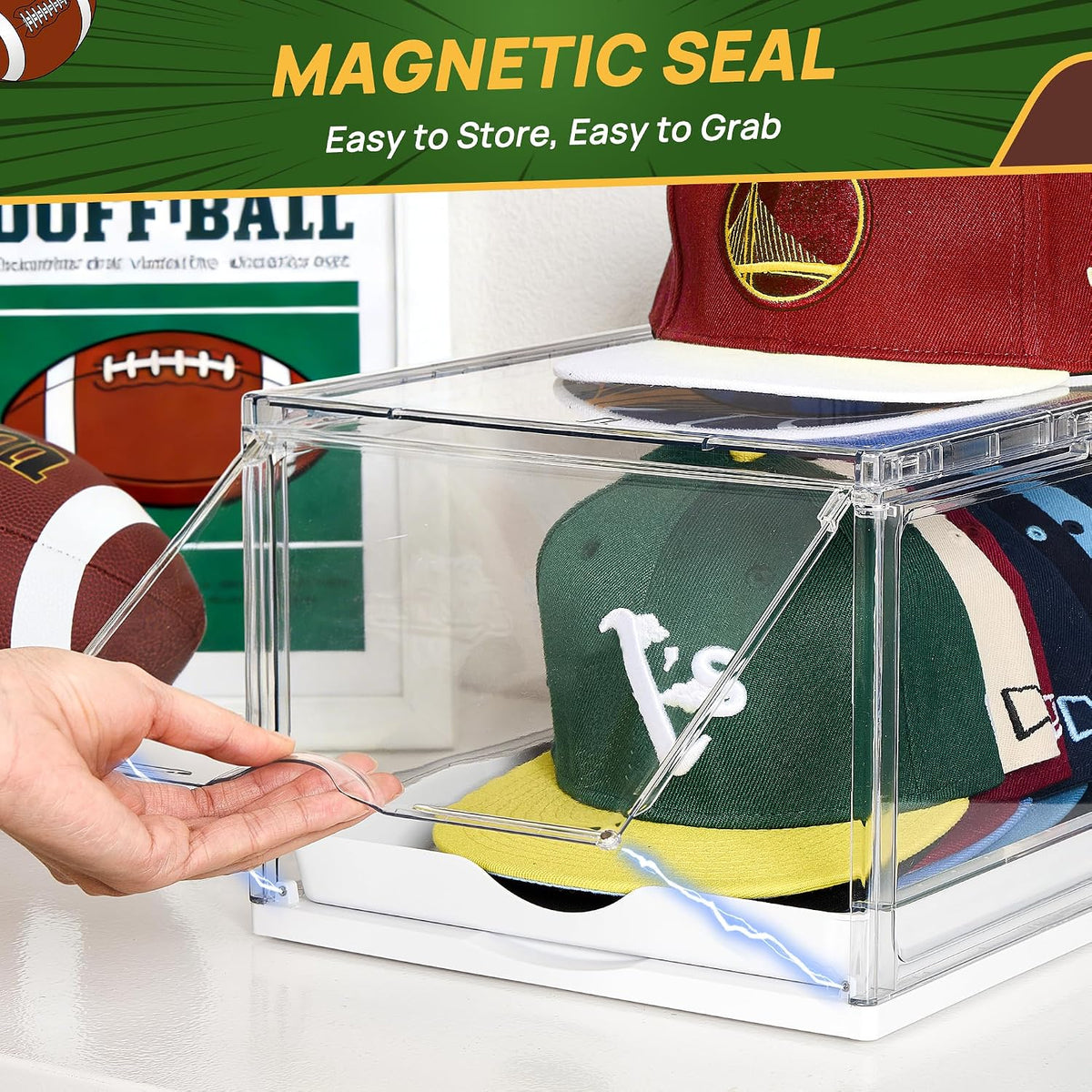 Vtopmart 2 Pack Stackable Baseball Caps Organizer, Each Holds 12 Hats