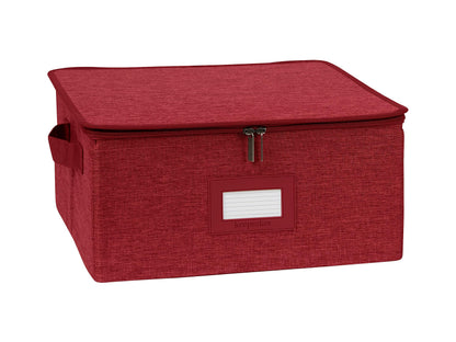 Covermates Dish Storage Box Set, 8"W x 8"D x 7"H, Red Heather