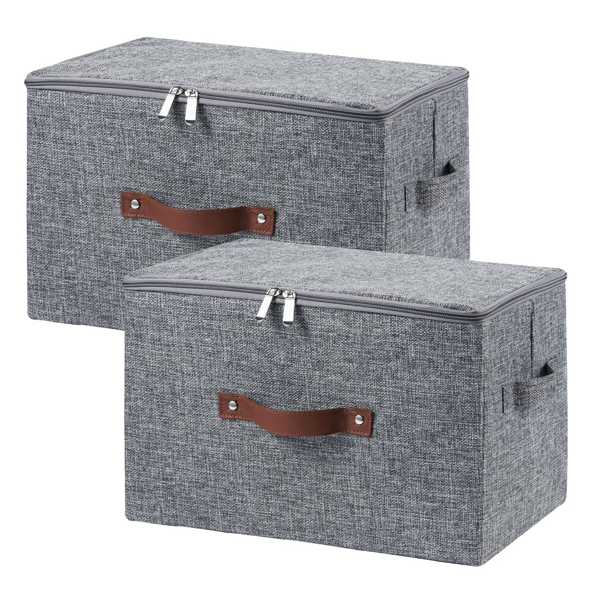 Storage Bins with Zipper Lids Decorative Lidded Baskets Boxes