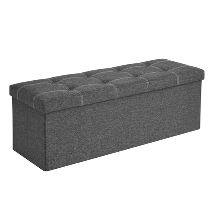 SONGMICS 30 Inches Folding Storage Ottoman Bench, Load 660 lb