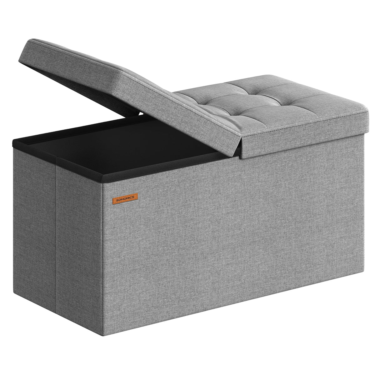 SONGMICS 30 Inches Folding Storage Ottoman Bench, Load 660 lb