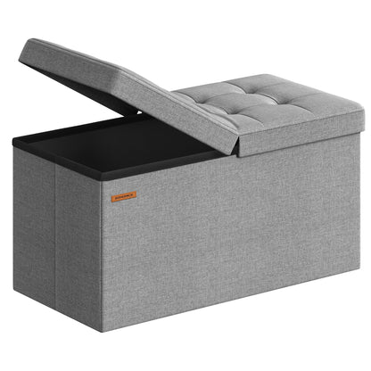 SONGMICS 30 Inches Folding Storage Ottoman Bench, Load 660 lb