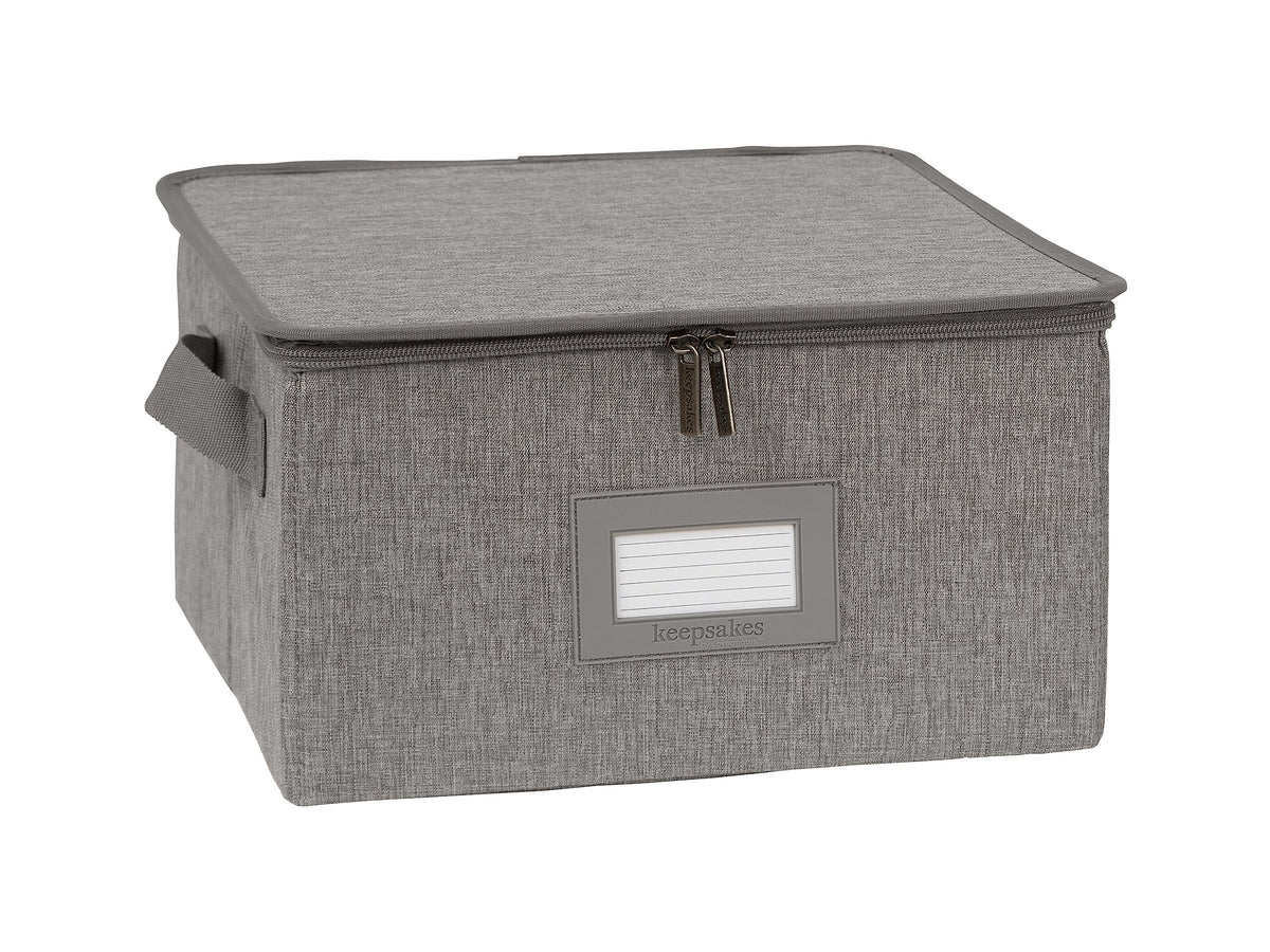 Covermates Dish Storage Box Set, 8"W x 8"D x 7"H, Red Heather