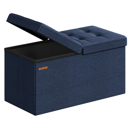 SONGMICS 30 Inches Folding Storage Ottoman Bench, Load 660 lb