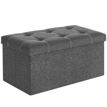 SONGMICS 30 Inches Folding Storage Ottoman Bench, Load 660 lb