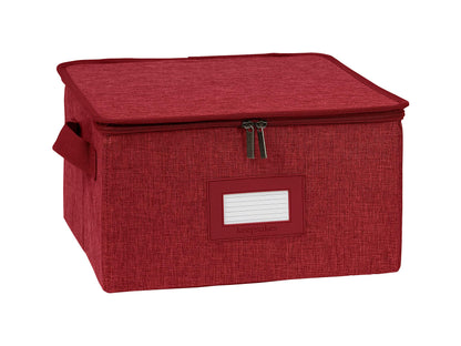 Covermates Dish Storage Box Set, 8"W x 8"D x 7"H, Red Heather