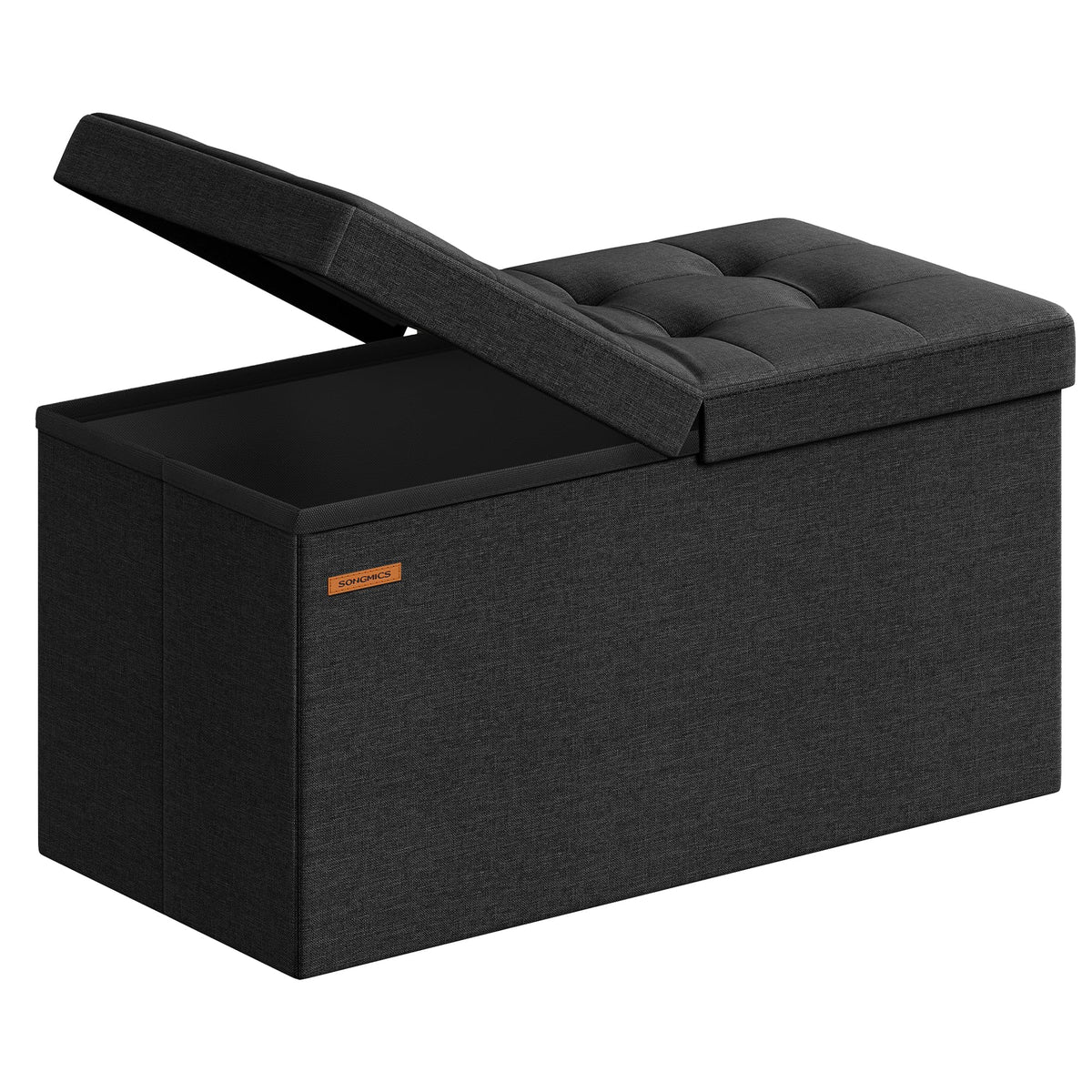 SONGMICS 30 Inches Folding Storage Ottoman Bench, Load 660 lb