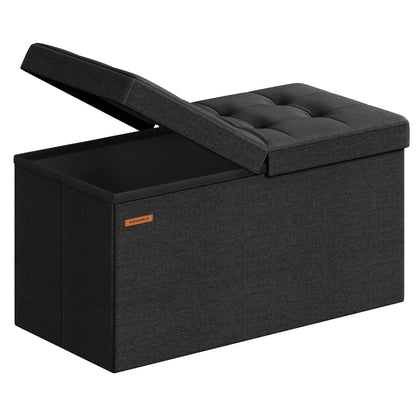 SONGMICS 30 Inches Folding Storage Ottoman Bench, Load 660 lb