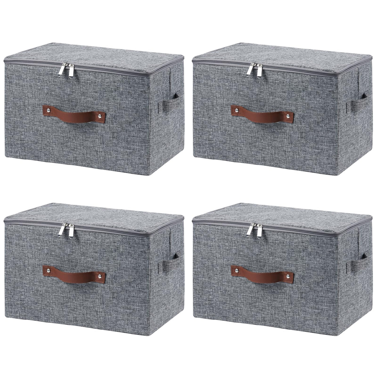 Storage Bins with Zipper Lids Decorative Lidded Baskets Boxes