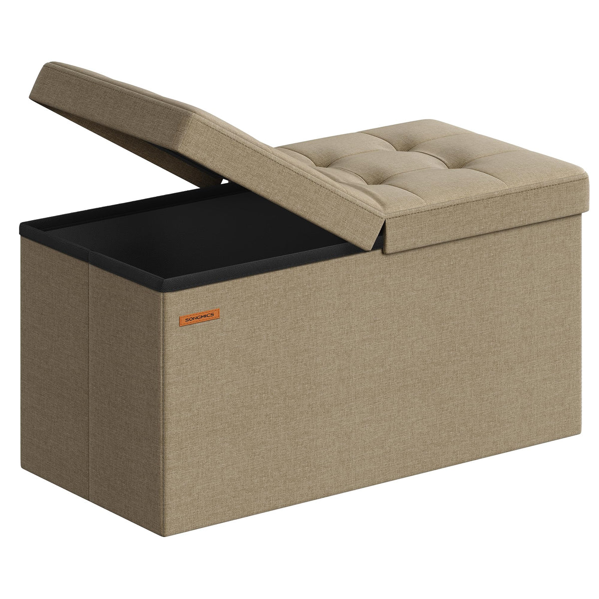 SONGMICS 30 Inches Folding Storage Ottoman Bench, Load 660 lb