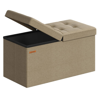 SONGMICS 30 Inches Folding Storage Ottoman Bench, Load 660 lb